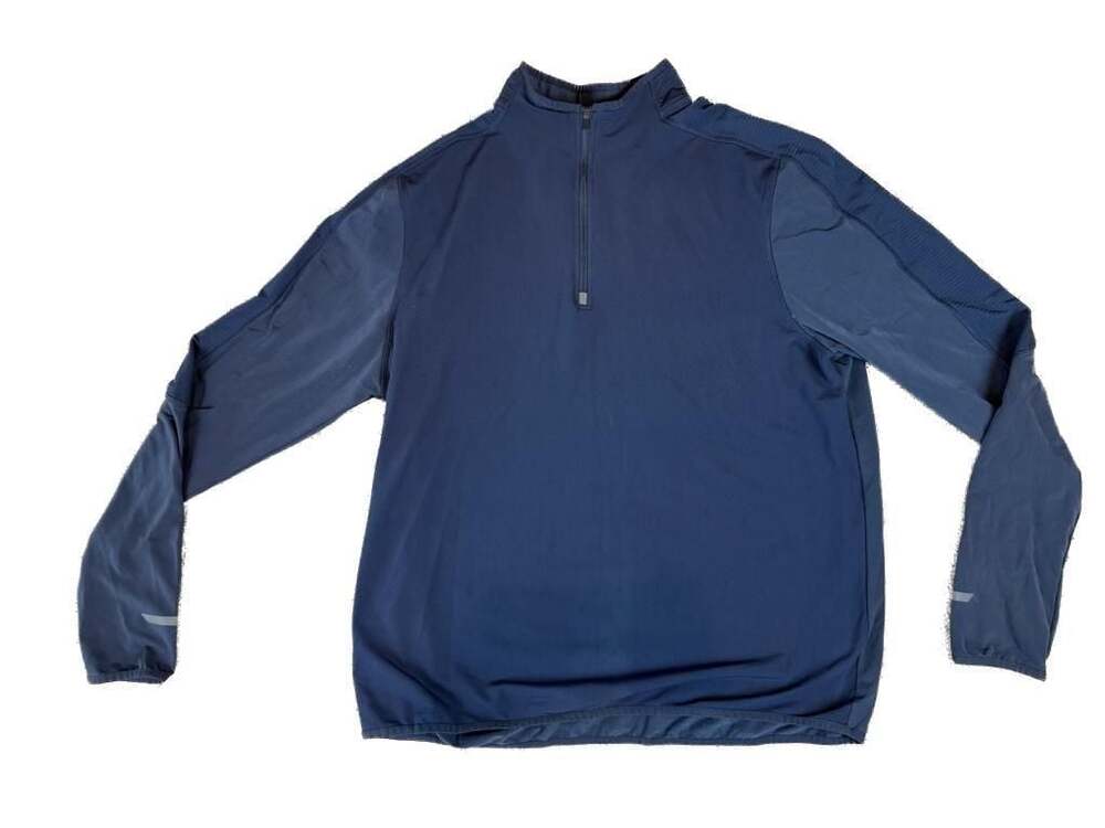 Champion Running Quarter Zip Pullover Navy Blue XL